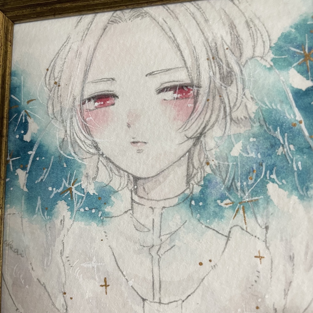 額装原画「蒼氷に凛と立つ」