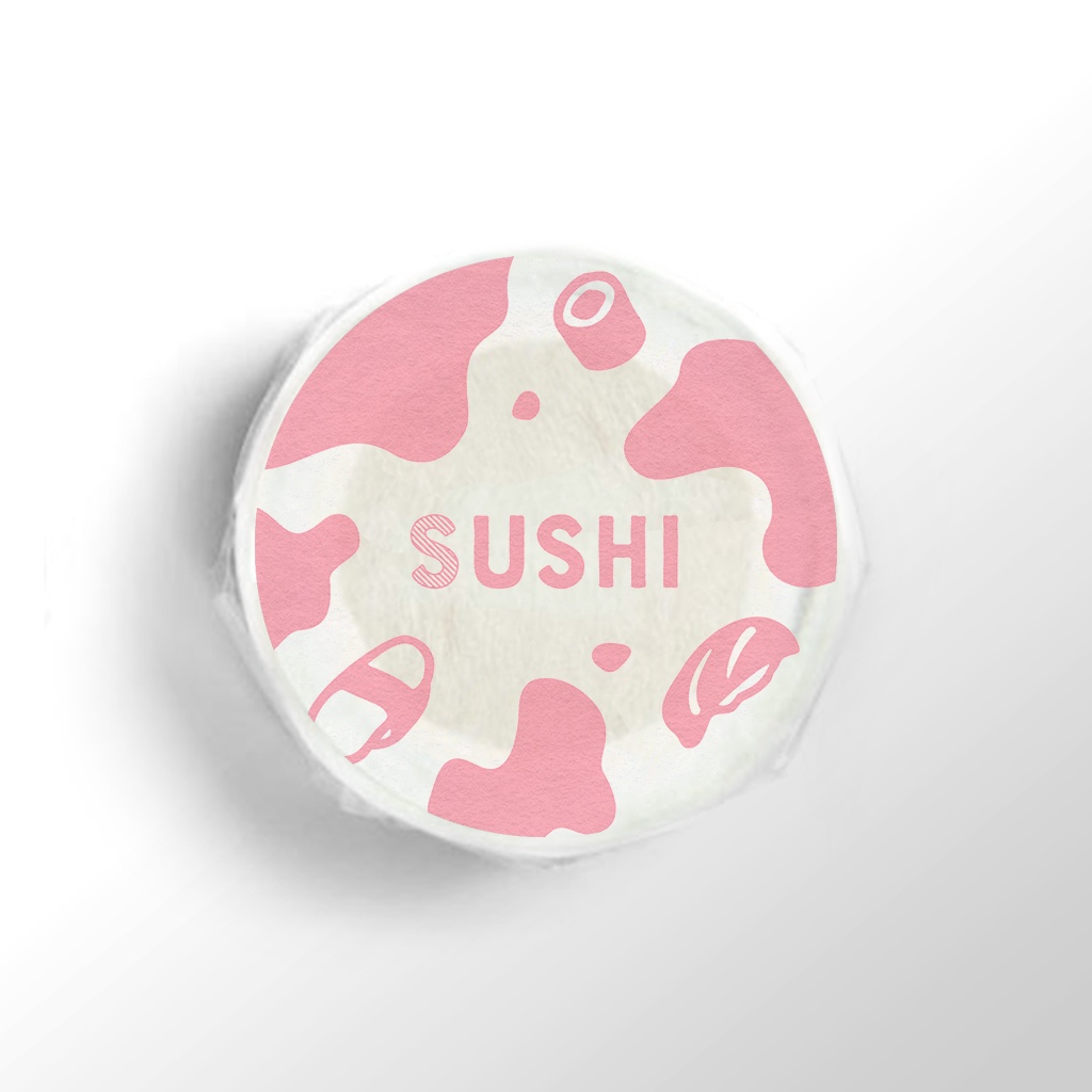 S-USHI スシウシ 寿司の牛柄 | ピンク×白 マスキングテープ