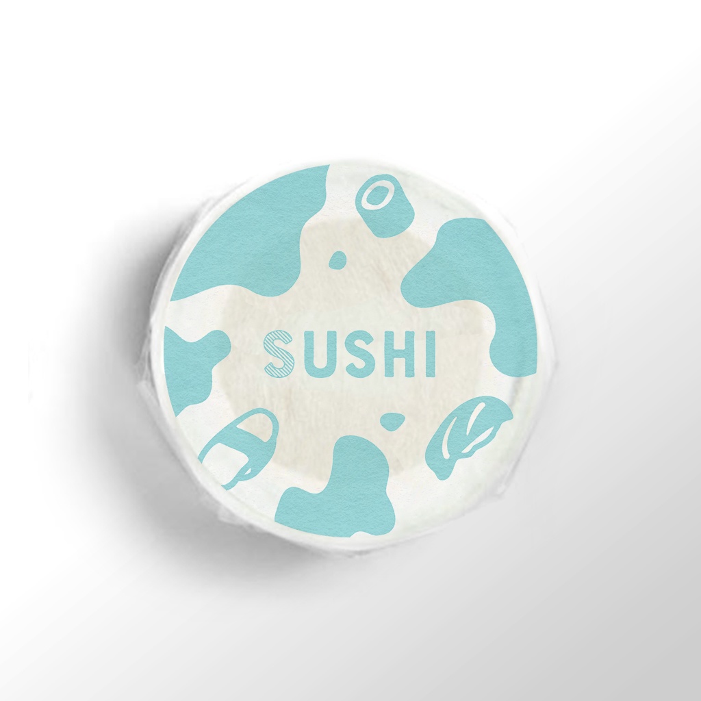 S-USHI スシウシ 寿司の牛柄 | ミント×白 マスキングテープ