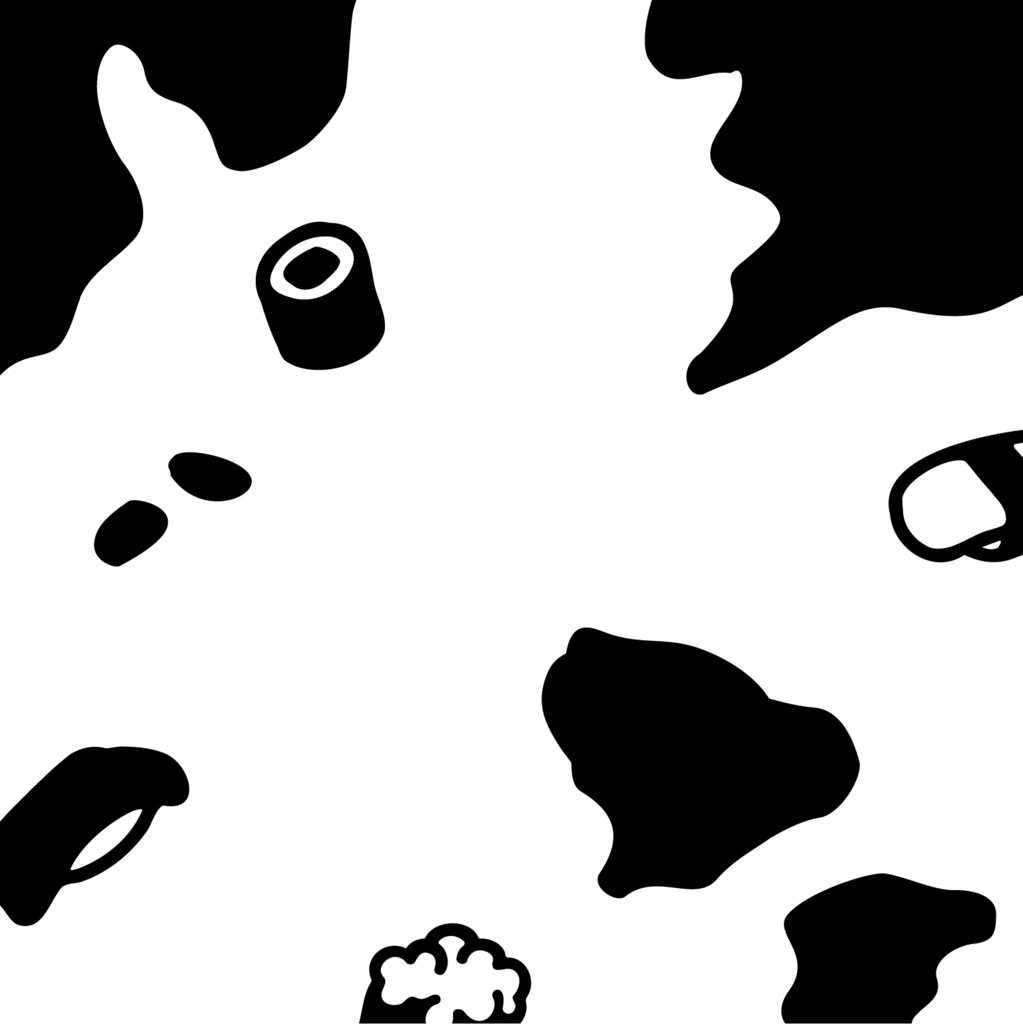 S-USHI スシウシ 寿司の牛柄 | 黒×白 スマートフォン・タブレット壁紙