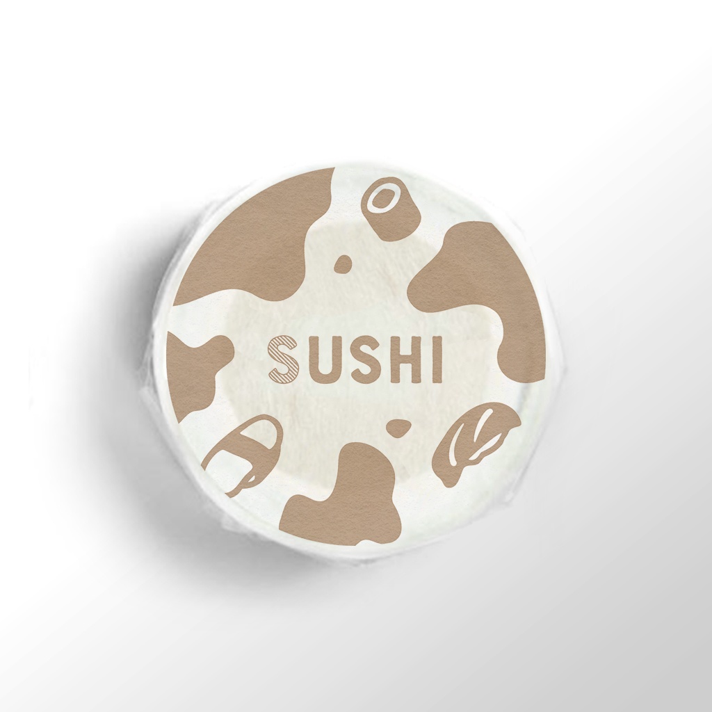 S-USHI スシウシ 寿司の牛柄 | モカブラウン×白 マスキングテープ