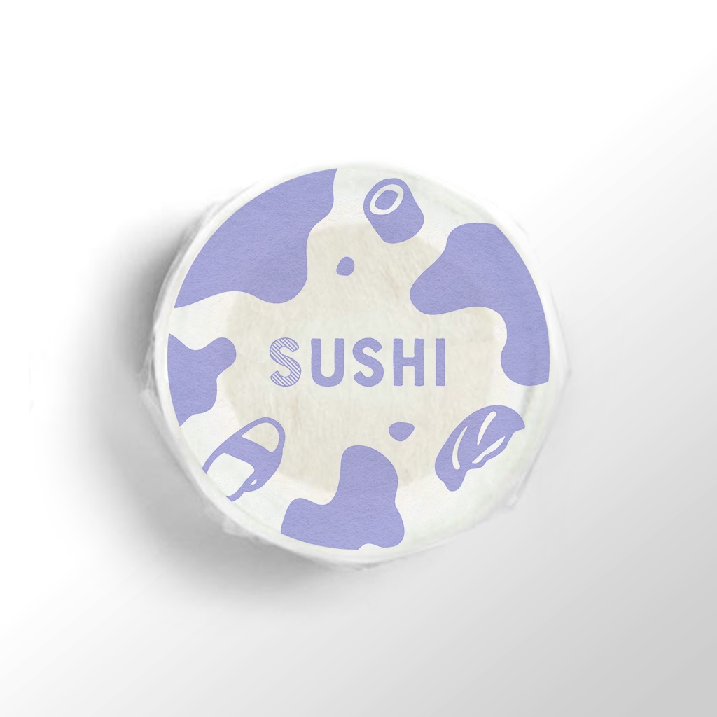 S-USHI スシウシ 寿司の牛柄 | パープル×白 マスキングテープ