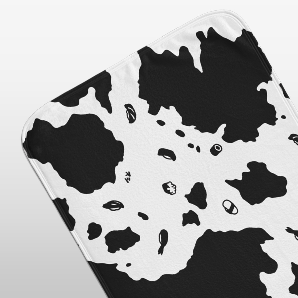 S-USHI ウスシ 鮨の牛柄|黒|ブランケット SUSHI CowPattern | Black | Blanket