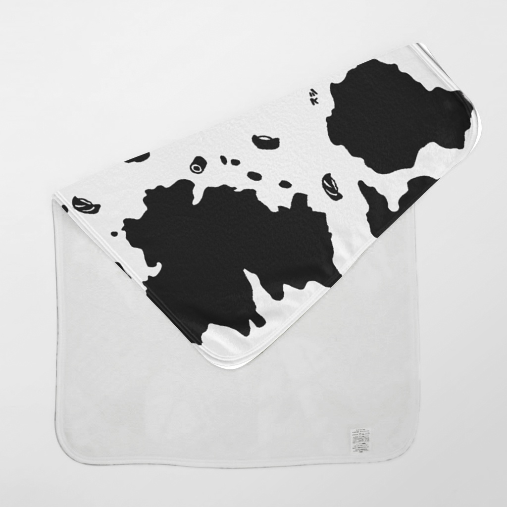 S-USHI ウスシ 鮨の牛柄|黒|ブランケット SUSHI CowPattern | Black | Blanket
