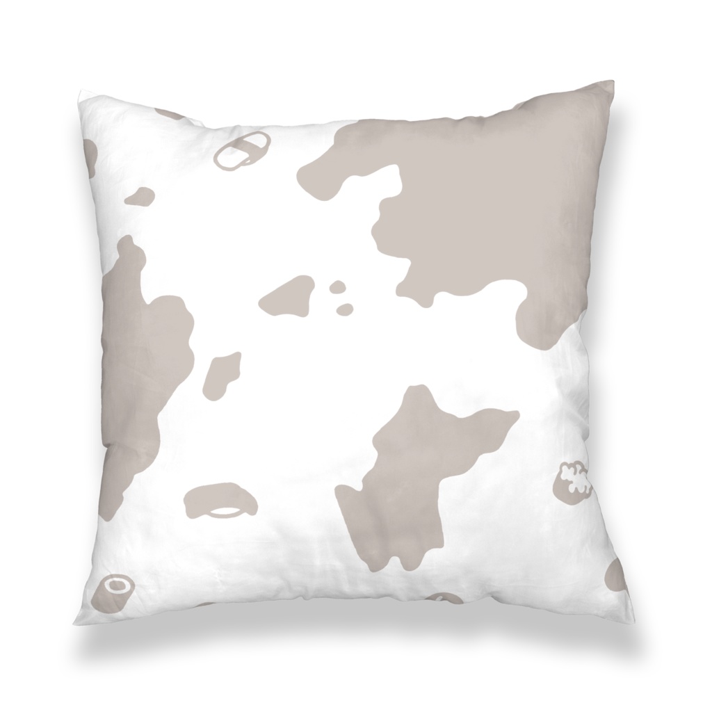 S-USHI ウスシ 鮨の牛柄 | グレーベージュ | クッションカバー SUSHI CowPattern | Grey Beige | Pillow Cover
