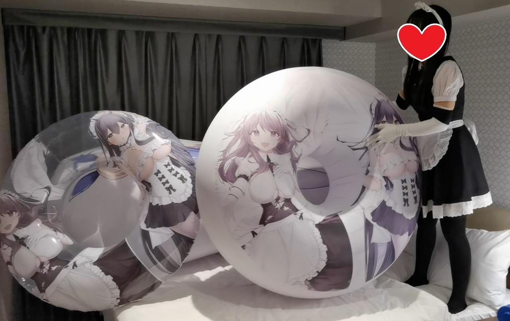 黒髪Mちゃんの浮き輪型空ビ遊び M-chan's ring shape inflatable play