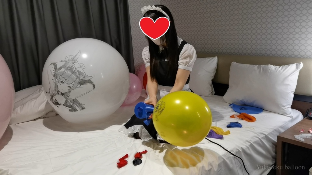 メイドMちゃんのイラスト風船遊び&割り2 Maid M-chan's Anime balloon play & Pop2
