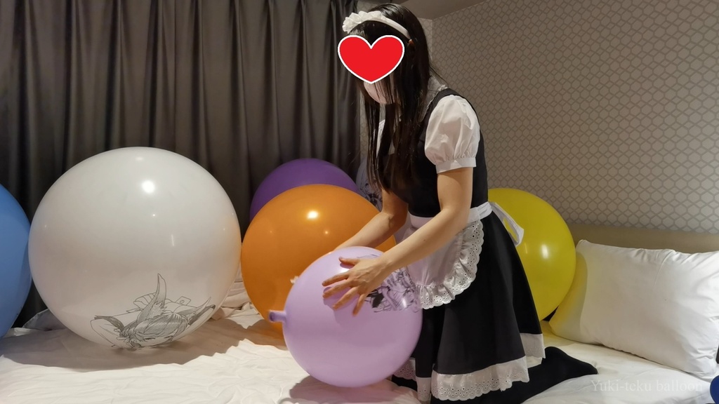 メイドMちゃんのイラスト風船遊び&割り3 Maid M-chan's Anime balloon play & Pop3