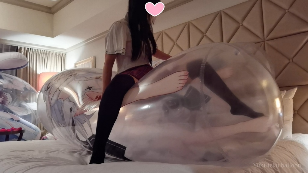 黒髪Mちゃんの空ビ遊び4 M-chan's inflatable play4