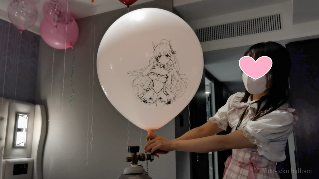 黒髪Mちゃんのヘリウム風船遊び M-chan's Helium balloon play