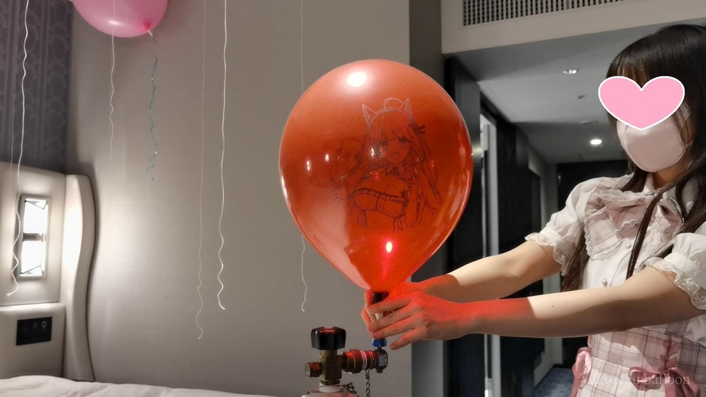 黒髪Mちゃんのヘリウム風船遊び M-chan's Helium balloon play
