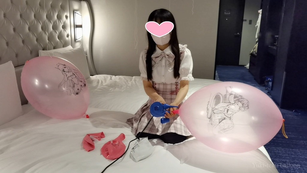 黒髪Mちゃんのイラスト風船遊び M-chan's Anime balloon play