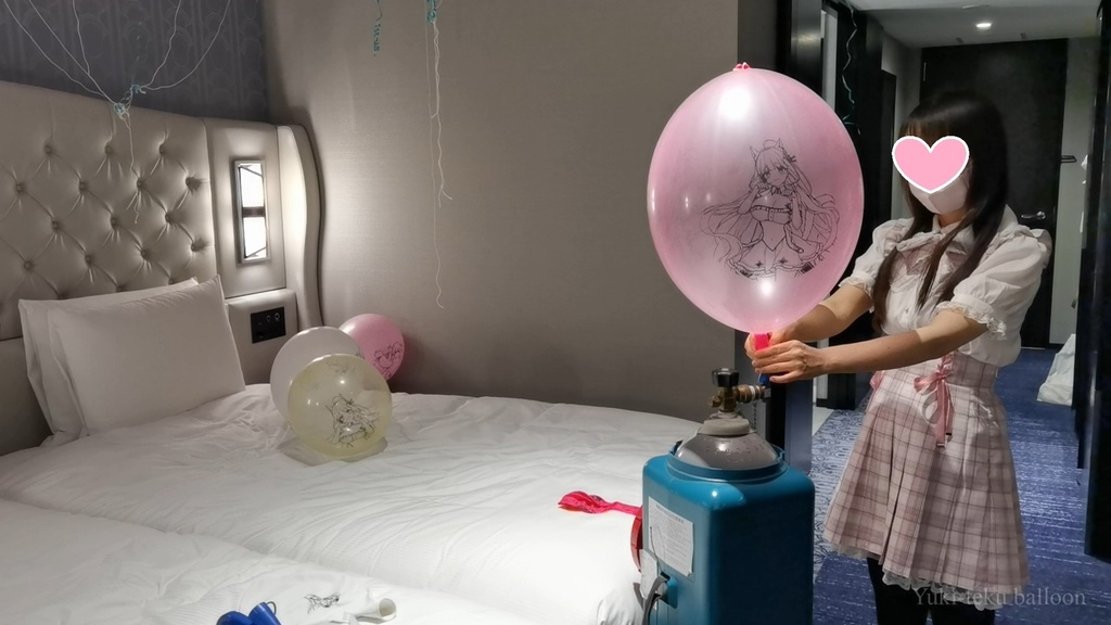 黒髪Mちゃんのヘリウム風船遊び2 M-chan's Helium balloon play2