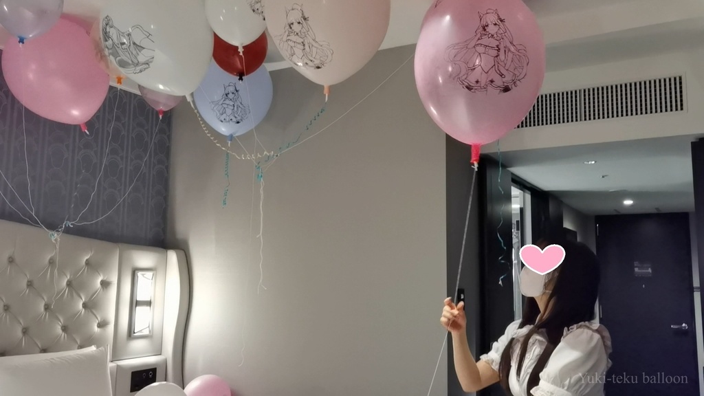 黒髪Mちゃんのヘリウム風船遊び2 M-chan's Helium balloon play2