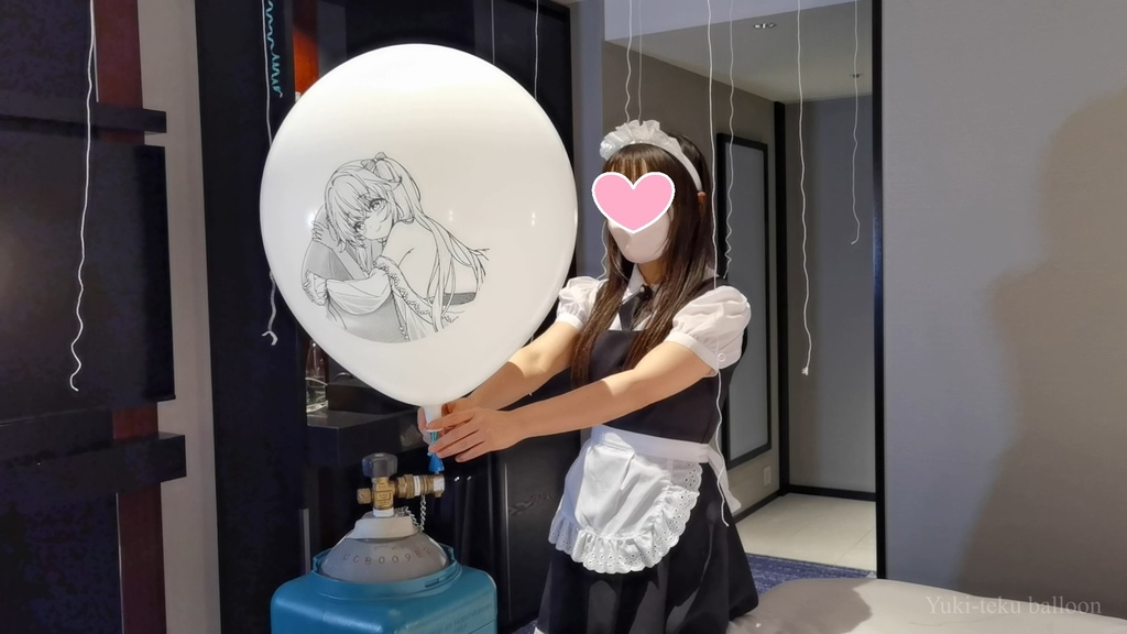 メイドMちゃんのヘリウム風船遊び Maid M-chan's Helium balloon play