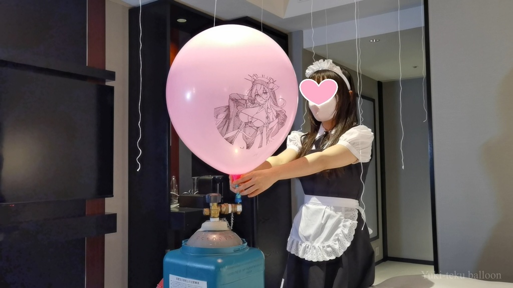 メイドMちゃんのヘリウム風船遊び Maid M-chan's Helium balloon play