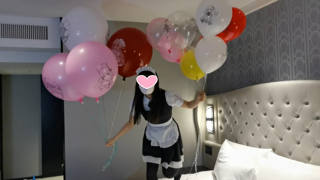 メイドMちゃんのヘリウム風船遊び Maid M-chan's Helium balloon play