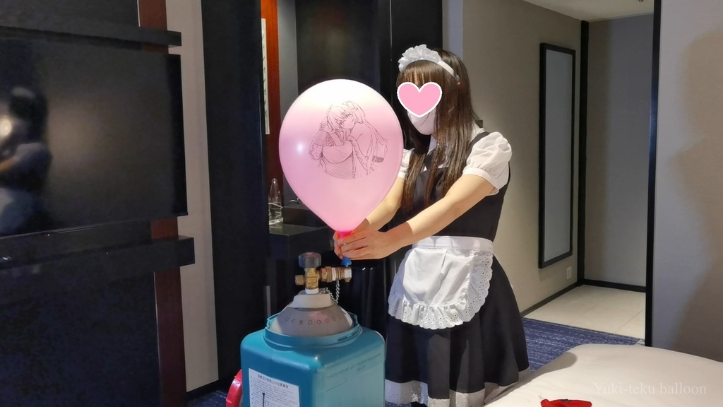 メイドMちゃんのヘリウム風船遊び Maid M-chan's Helium balloon play