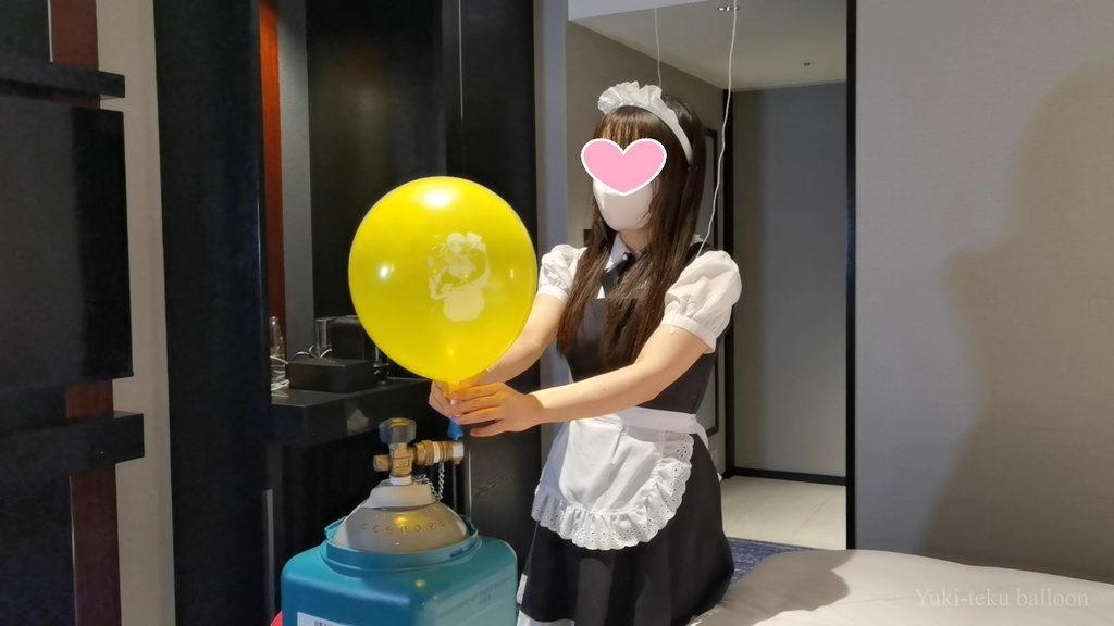 メイドMちゃんのヘリウム風船遊び Maid M-chan's Helium balloon play