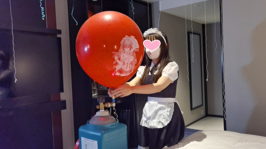 メイドMちゃんのヘリウム風船遊び Maid M-chan's Helium balloon play