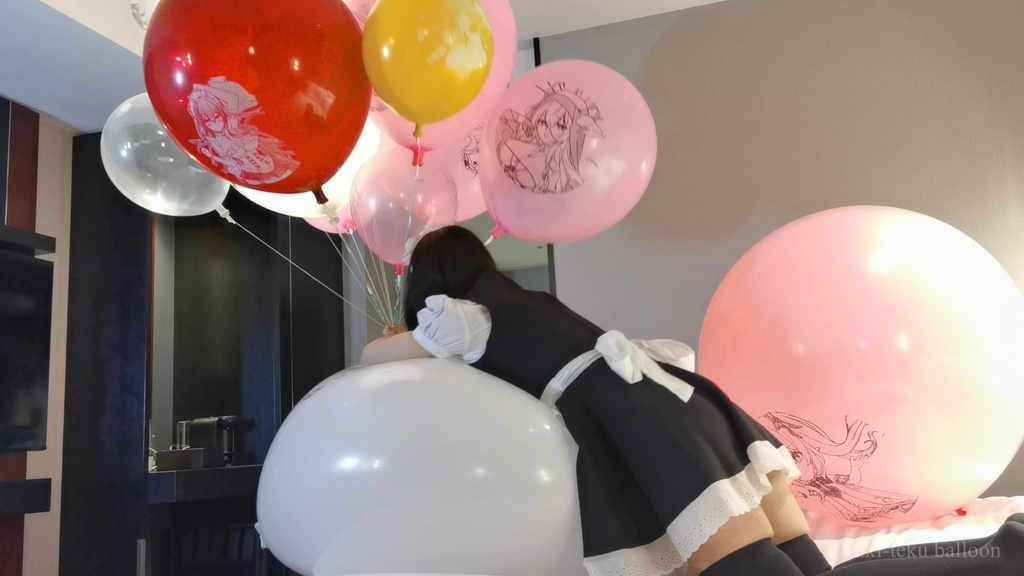 メイドMちゃんのイラスト風船遊び2 Maid M-chan's Anime balloon play2