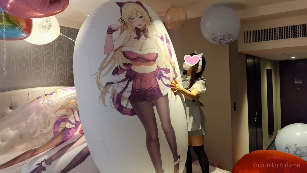 黒髪Mちゃんの巨大空ビ遊び M-chan's huge inflatable play