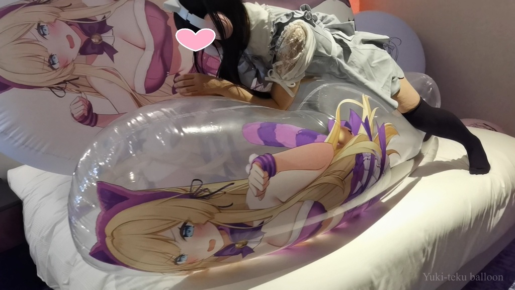 黒髪Mちゃんの巨大空ビ遊び M-chan's huge inflatable play
