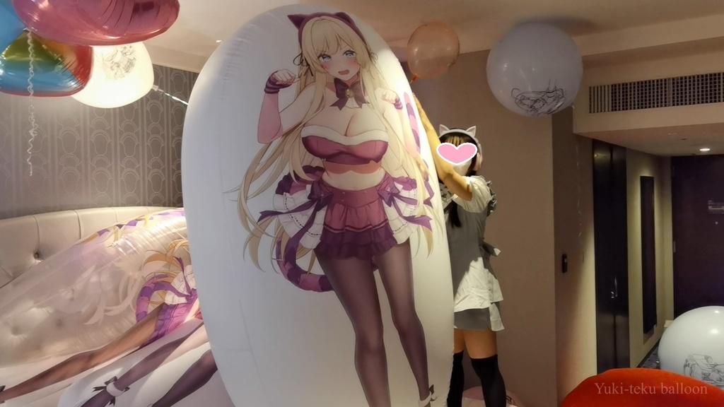 黒髪Mちゃんの巨大空ビ遊び M-chan's huge inflatable play