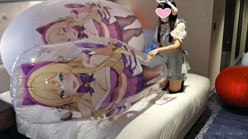 黒髪Mちゃんの巨大空ビ遊び M-chan's huge inflatable play