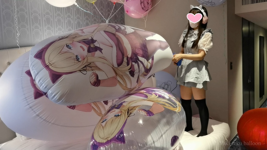 黒髪Mちゃんの巨大空ビ遊び M-chan's huge inflatable play