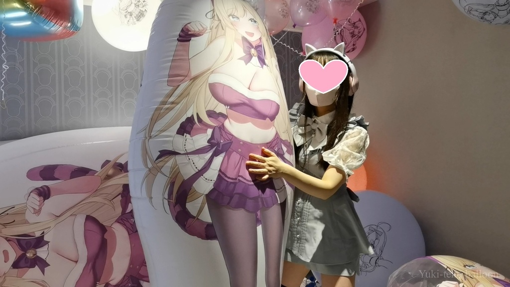 黒髪Mちゃんの巨大空ビ遊び M-chan's huge inflatable play