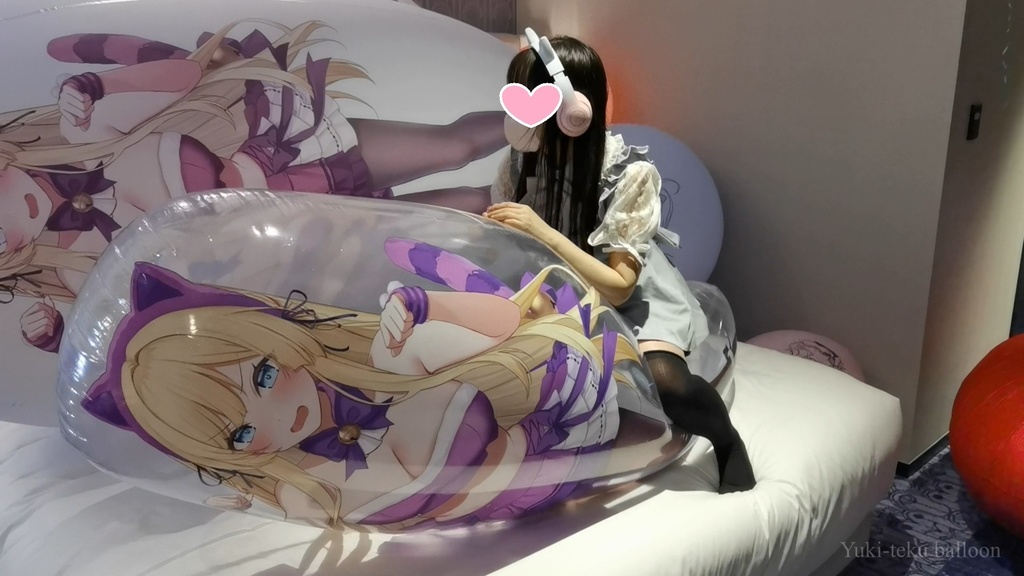 黒髪Mちゃんの巨大空ビ遊び M-chan's huge inflatable play