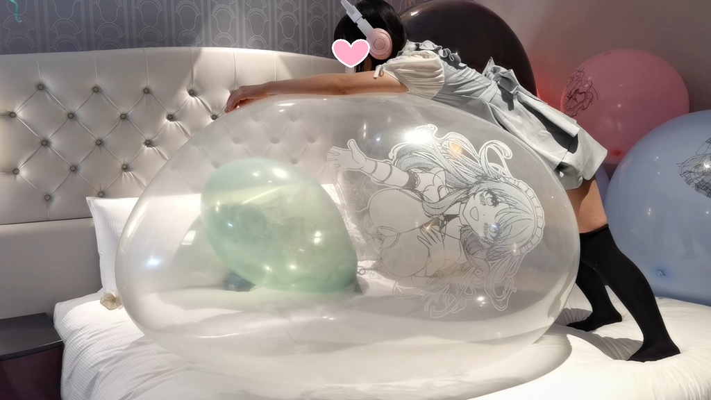 黒髪Mちゃんのロングネック風船遊び2 M-chan's Long-neck balloon play2