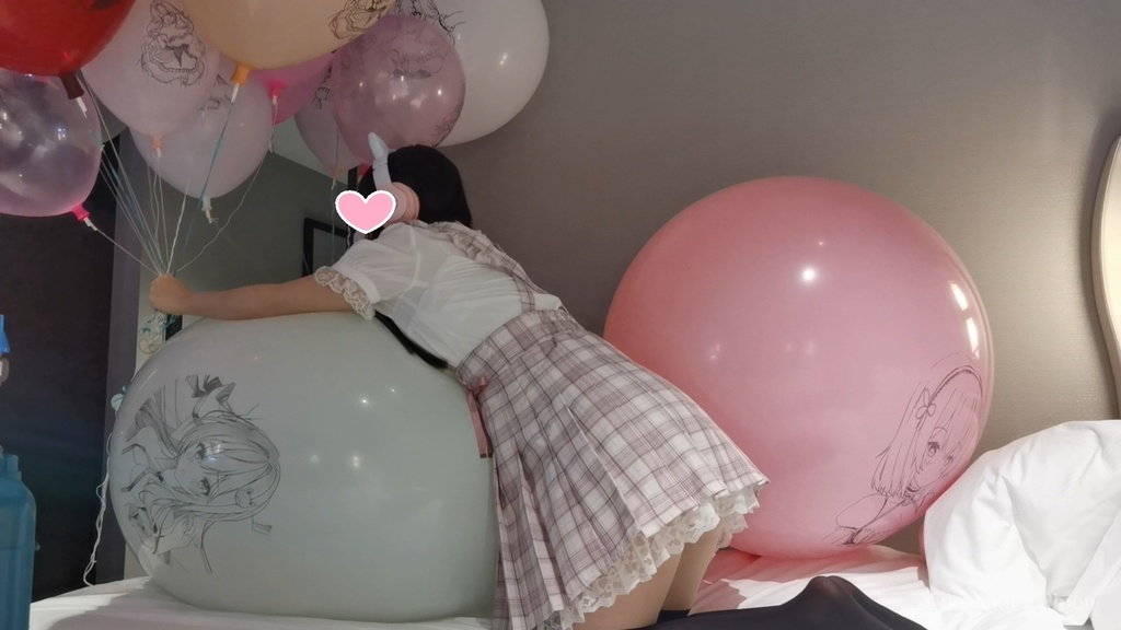 JK Mちゃんのヘリウム風船遊び2 JK style M-chan's Helium balloon play2