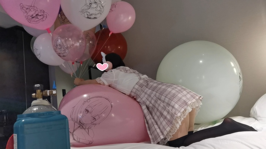 JK Mちゃんのヘリウム風船遊び2 JK style M-chan's Helium balloon play2