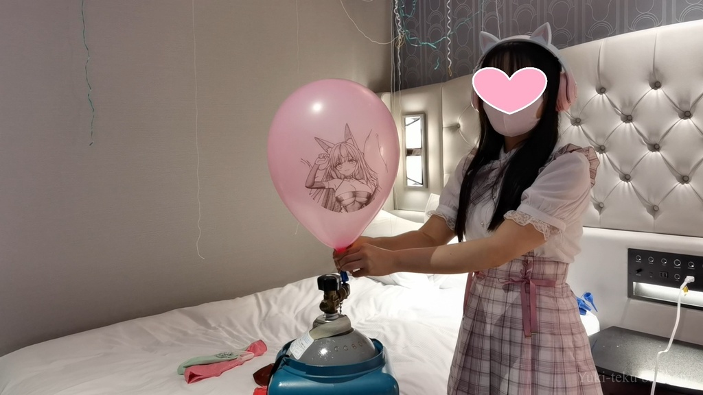 JK Mちゃんのヘリウム風船遊び2 JK style M-chan's Helium balloon play2
