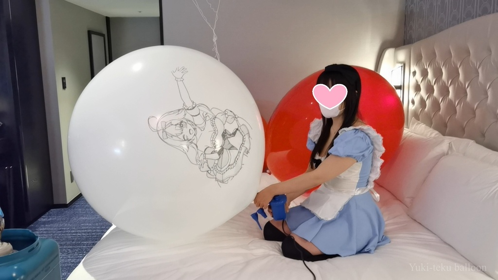 アリスMちゃんのヘリウム風船遊び Alice style M-chan's Helium balloon play