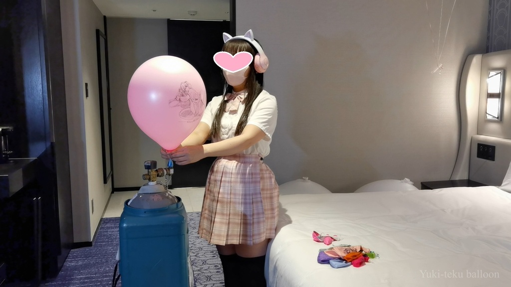 JK Mちゃんのヘリウム風船遊び3 JK style M-chan's Helium balloon play3