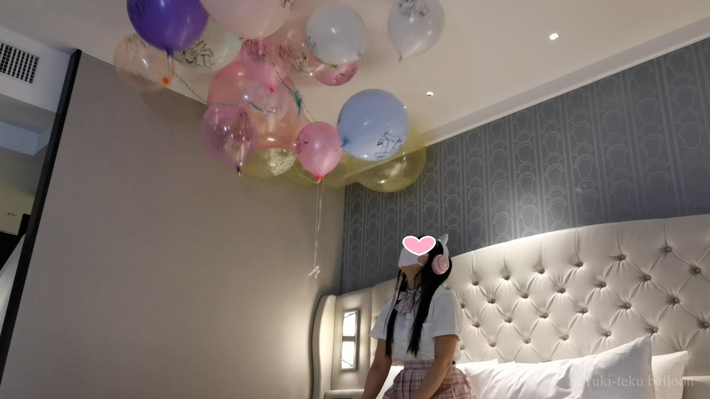JK Mちゃんのヘリウム風船遊び3 JK style M-chan's Helium balloon play3