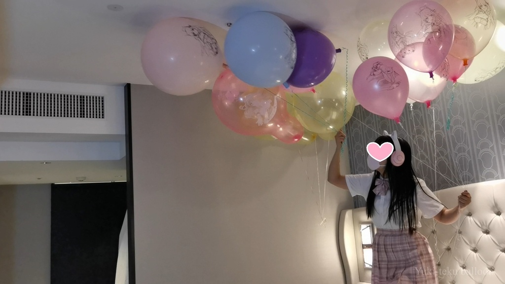 JK Mちゃんのヘリウム風船遊び3 JK style M-chan's Helium balloon play3