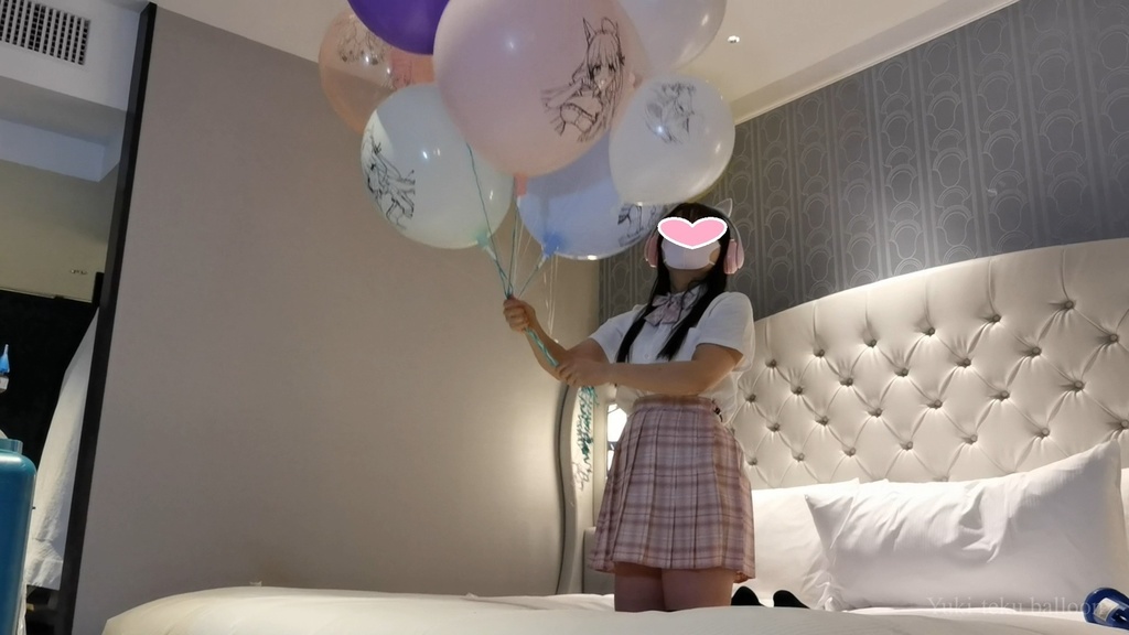 JK Mちゃんのヘリウム風船遊び3 JK style M-chan's Helium balloon play3