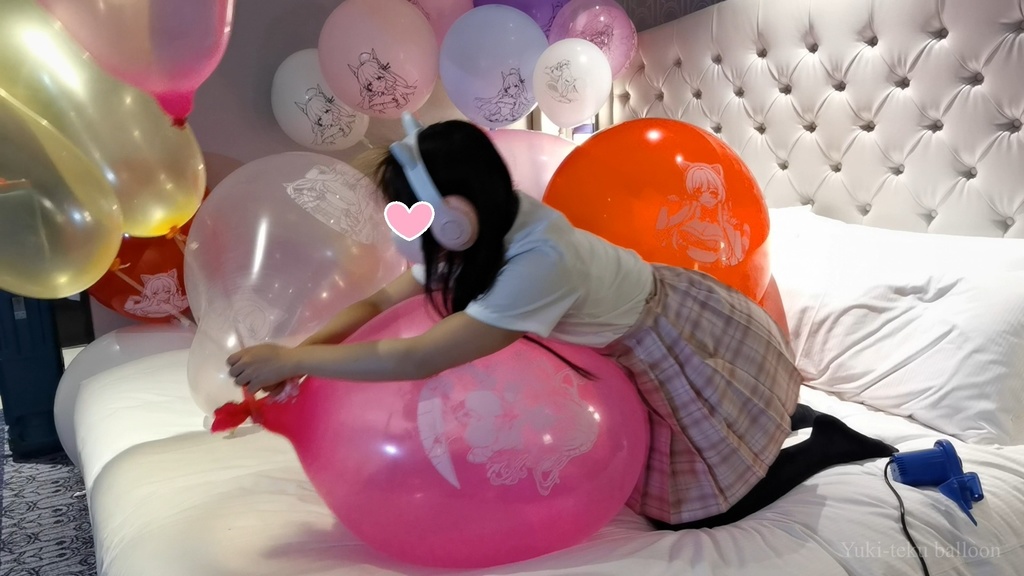 JK Mちゃんのロングネック風船遊び3【風船のみ】 JK Style M-chan's Long-neck balloon play3 【Balloons only】