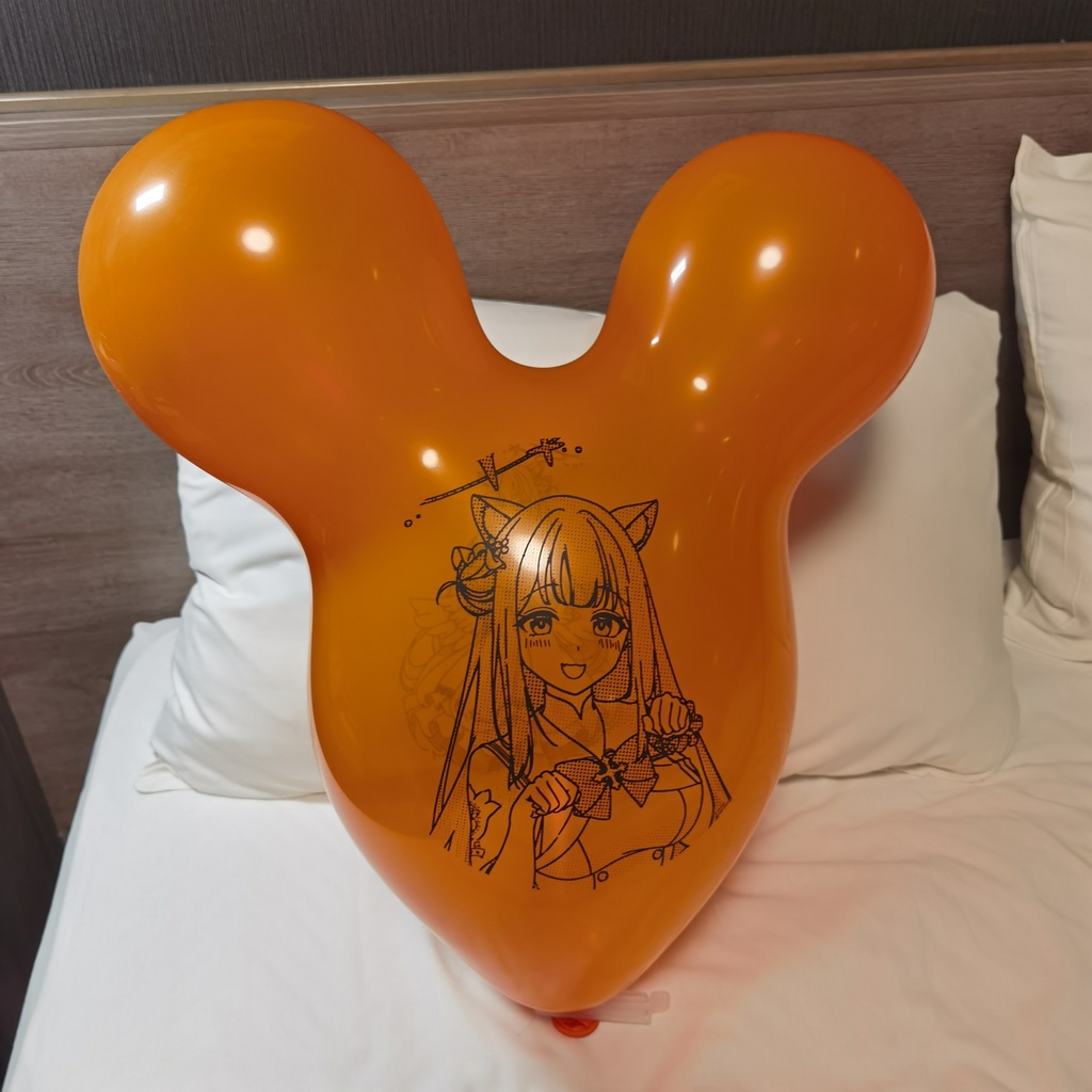 猫耳ミカ 耳付き風船 16inch Cat ear Mika Cat head balloon