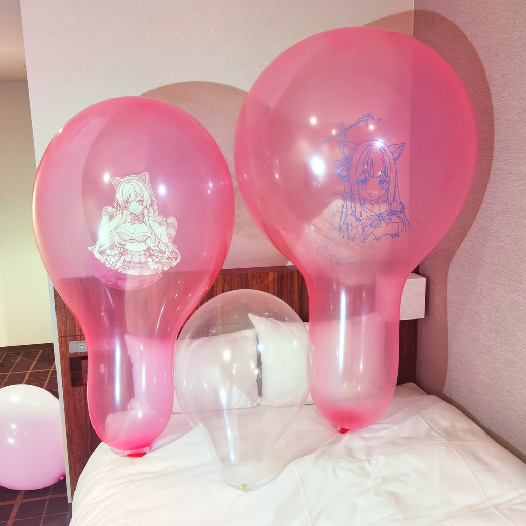 猫耳ミカ ロングネックバルーン ラウンド型 40inch Cat ear Mika Long-neck balloon Round type