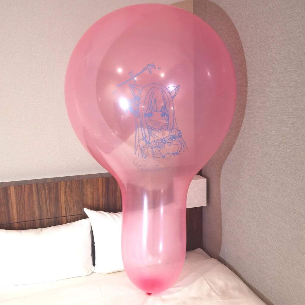 猫耳ミカ ロングネックバルーン ラウンド型 40inch Cat ear Mika Long-neck balloon Round type