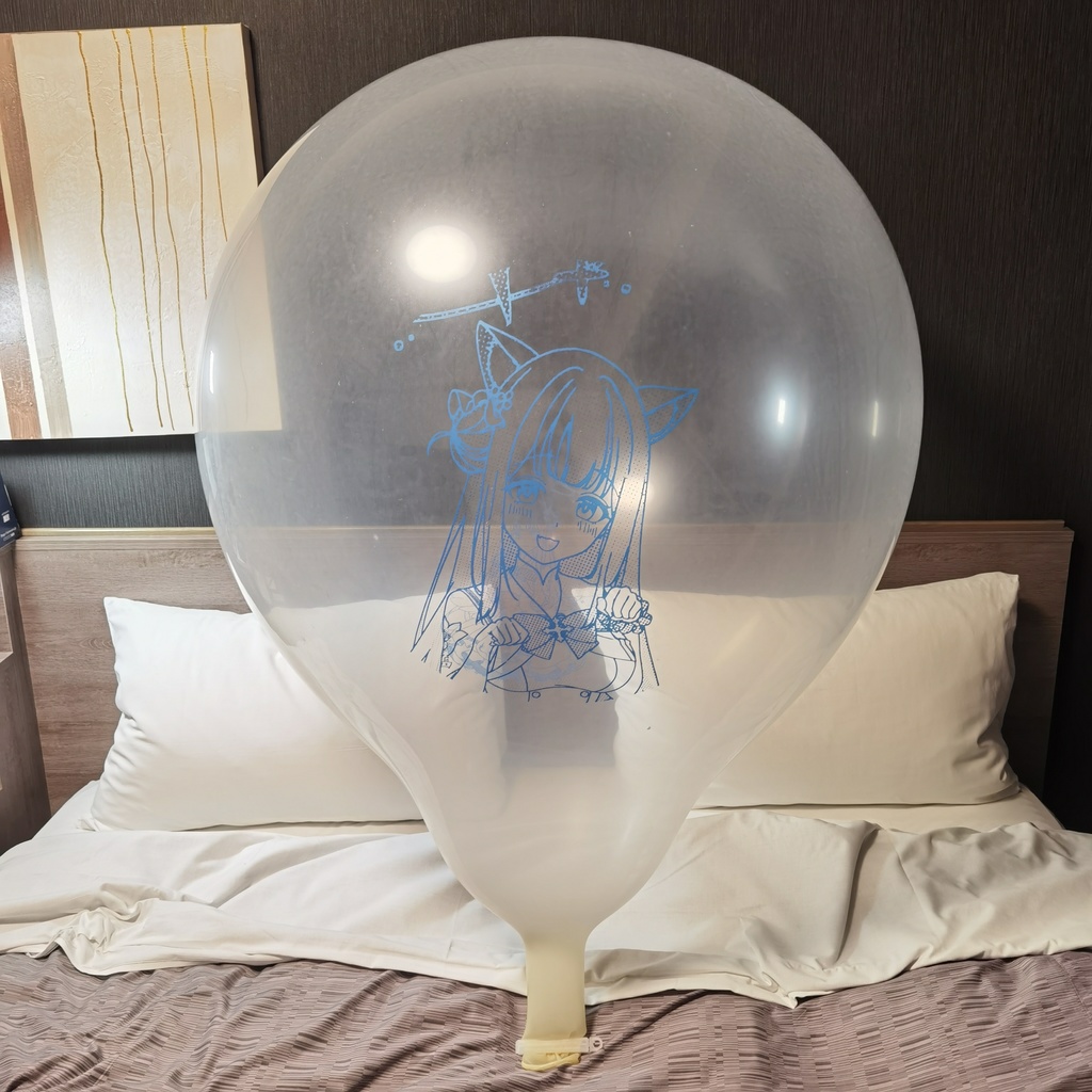 猫耳ミカ ロングネックバルーン ラウンド型 40inch Cat ear Mika Long-neck balloon Round type