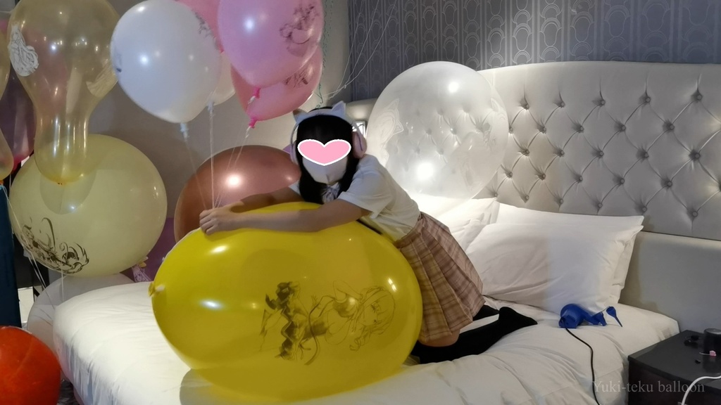 JK Mちゃんのイラスト風船遊び&ヘリウム風船割り【風船のみ】 JK style M-chan's Anime balloon play & Helium balloon pop【Balloons only】
