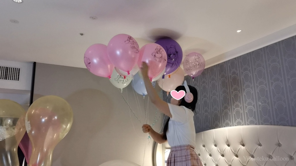 JK Mちゃんのイラスト風船遊び＆ヘリウム風船割り【風船のみ】 JK style M-chan's Anime balloon play & Helium balloon pop【Balloons only】