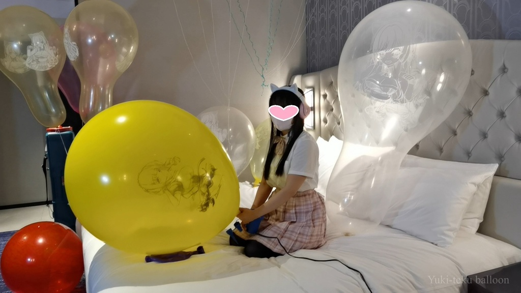 JK Mちゃんのイラスト風船遊び&ヘリウム風船割り【風船のみ】 JK style M-chan's Anime balloon play & Helium balloon pop【Balloons only】