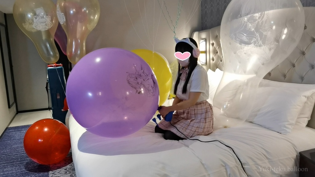 JK Mちゃんのイラスト風船遊び&ヘリウム風船割り【風船のみ】 JK style M-chan's Anime balloon play & Helium balloon pop【Balloons only】